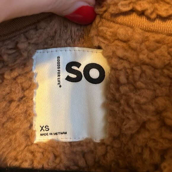 Goods for life SO cropped zipper jacket Sz XS brown - Picture 2 of 7